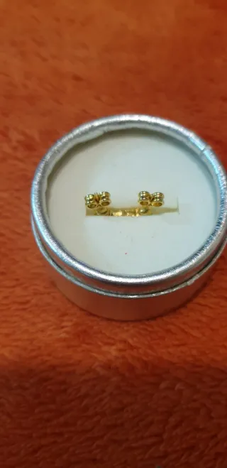 Pendientes niña acero perla y circonita