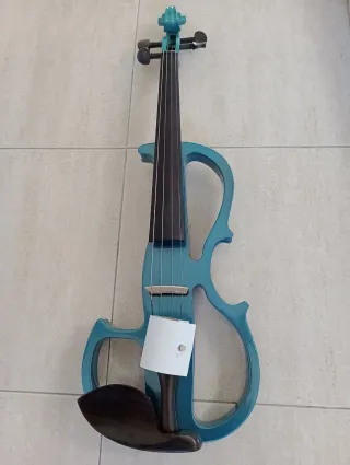 Violino Elétrico Azul com Estojo e Arco