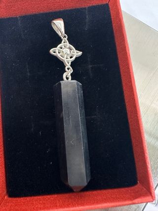 Colgante shunguita de Plata de ley 925