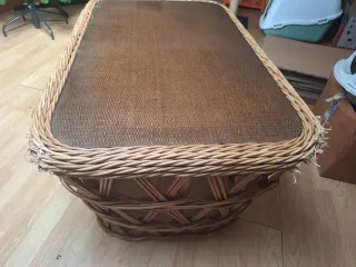 Conjunto 3 Mesas Vime com Tampo Vidro