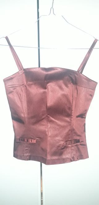 Corpetto e pantaloni eleganti, bordeaux, taglia S