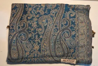 Fular Pashmina Azul y Verde