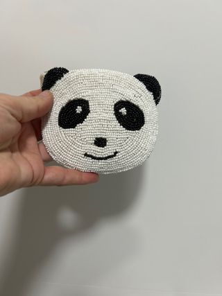 Monedero panda con cuentas