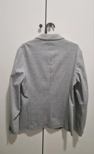 Americana hombre gris algodón Talla S