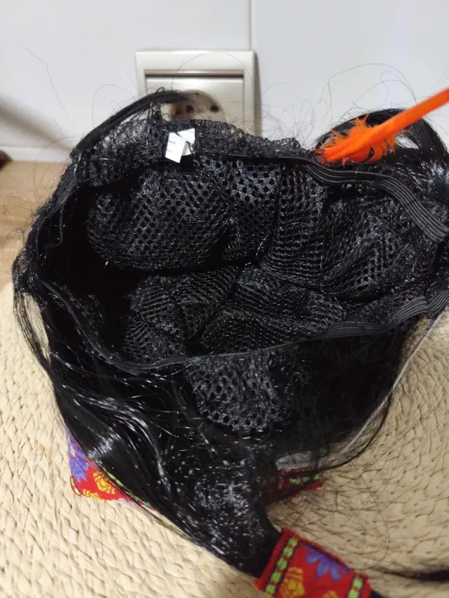 Peluca India con Pluma Naranja