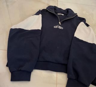 Jersey niña/mujer cremallera azul y blanco