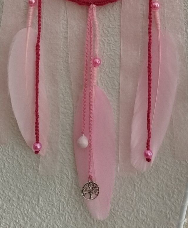 Atrapasueños mediano - tonos rosa/fucsia 16 x 58cm