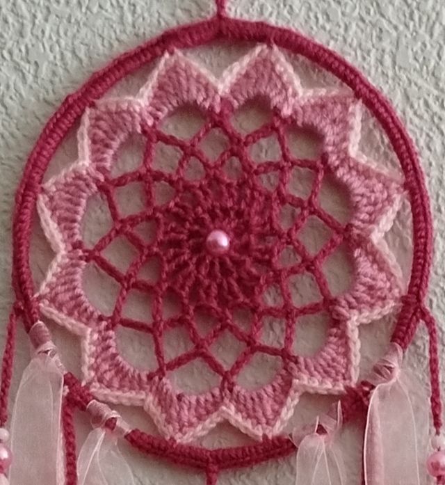 Atrapasueños mediano - tonos rosa/fucsia 16 x 58cm