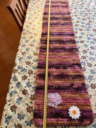 Sciarpa fatta a mano uncinetto 25x158 cm nuova