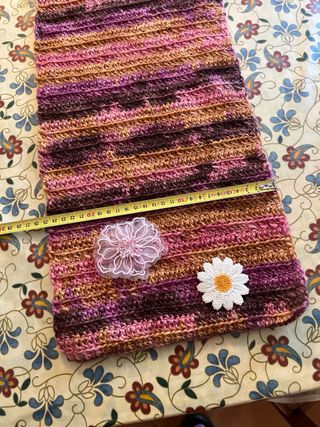 Sciarpa fatta a mano uncinetto 25x158 cm nuova