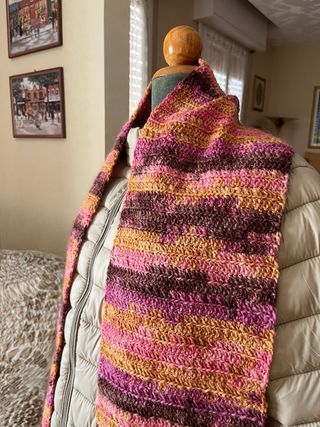 Sciarpa fatta a mano uncinetto 25x158 cm nuova