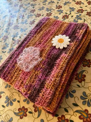 Sciarpa fatta a mano uncinetto 25x158 cm nuova