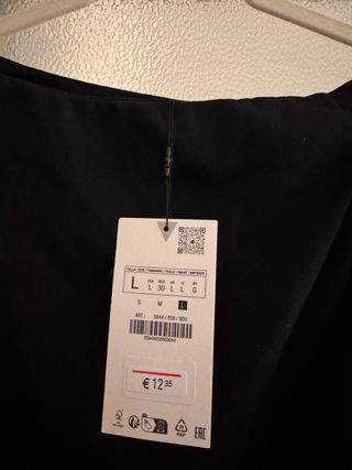 Top Zara Negro Fruncido Talla L