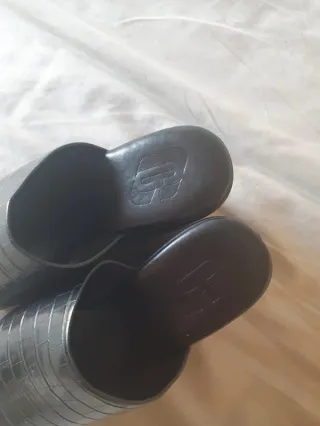 Sandalias Mules Plataforma Talla 38 Negras