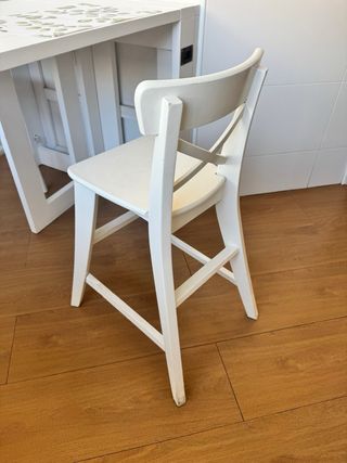 Seggiolone in legno bianco Ikea INGOLF