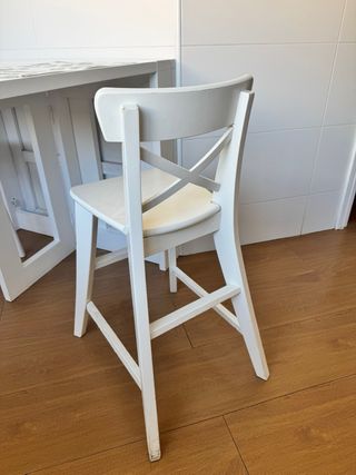 Seggiolone in legno bianco Ikea INGOLF