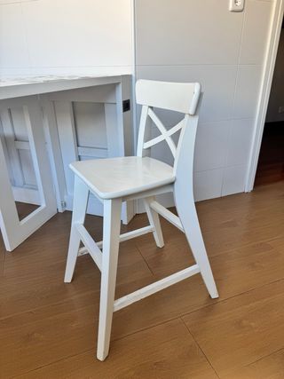 Seggiolone in legno bianco Ikea INGOLF