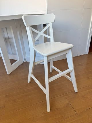 Seggiolone in legno bianco Ikea INGOLF