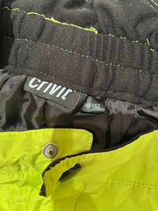 Pantalón de esquí verde brillante con tirantes