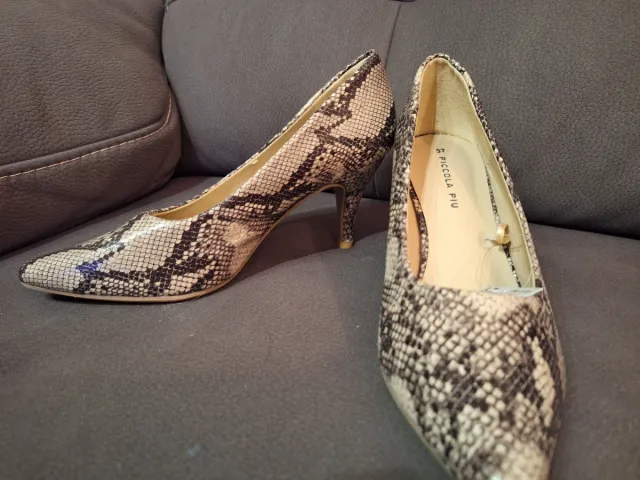 Zapatos PICCOLA PIU piel serpiente beige/gris