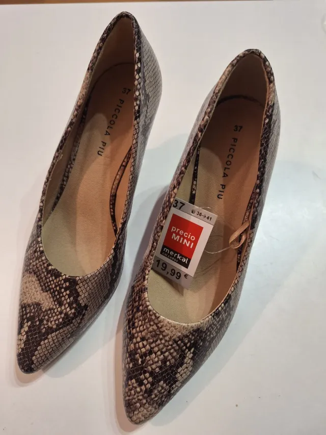 Zapatos PICCOLA PIU piel serpiente beige/gris