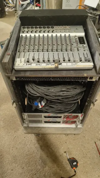 Equipo Sonido Pro Rack Mezclador Cables
