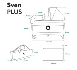Lionelo Sven Plus cuna de viaje