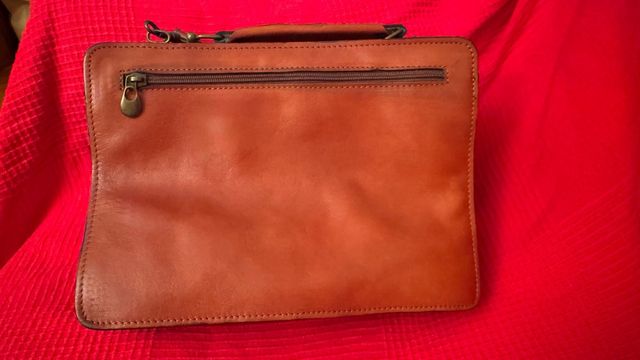 Borsa tracolla in cuoio 2 scomparti 3 tasche