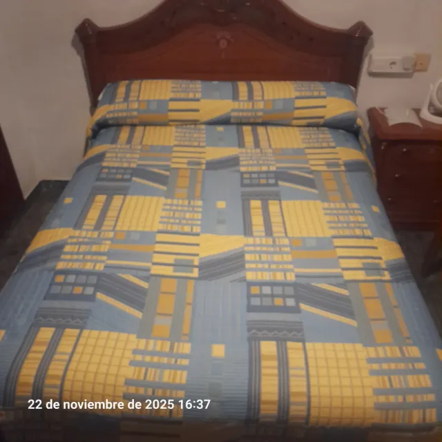 Colcha Cama Azul y Amarillo