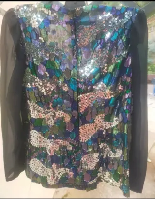 Blusa fiesta lentejuelas mujer talla 40