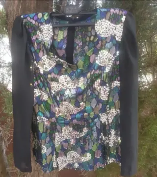 Blusa fiesta lentejuelas mujer talla 40