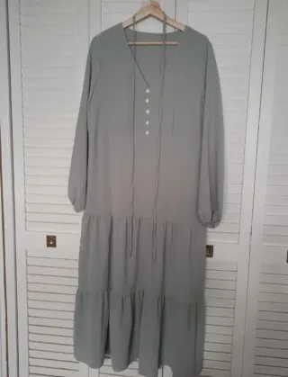 Vestido largo verde vintage – Talla M (sirve L)