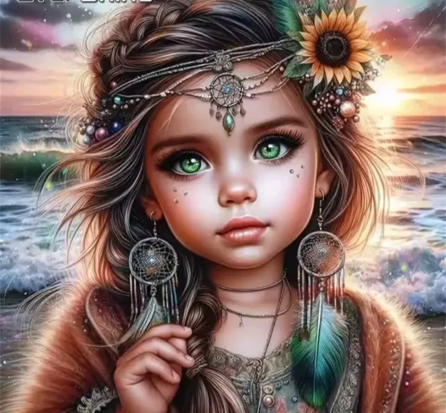 Diamante Pintura Niña Bohemia