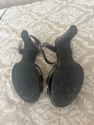 Sandalias tacón negras talla 37