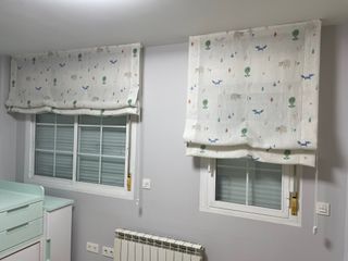 Cortinas infantiles tela sistema cadeneta