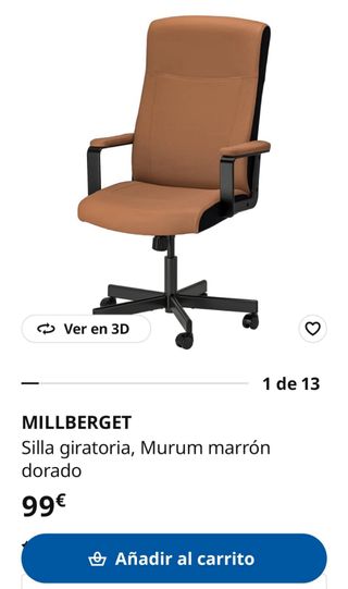 Silla de escritorio Ikea marrón y negra