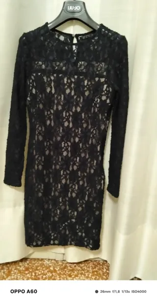 Abito donna elegante pizzo nero Zara Basic