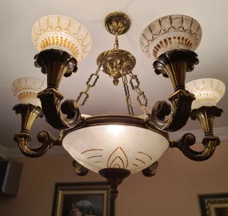 Lámpara de techo 6 luces y plafón