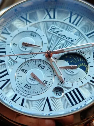 Reloj Cronógrafo Hombre Marrón/Dorado