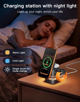 Estación de carga inductiva con MagSafe 3 en 1