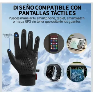 Guantes Invierno Táctiles Negros Nuevos