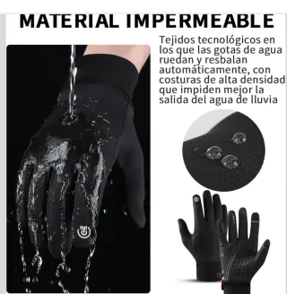 Guantes Invierno Táctiles Negros Nuevos