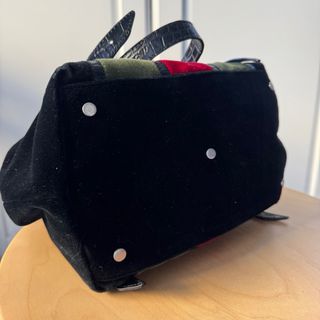 Borsa Mazzini vintage velluto verde e rosso