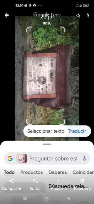 Bolso ANIKA Marrón Multicolor Como Nuevo