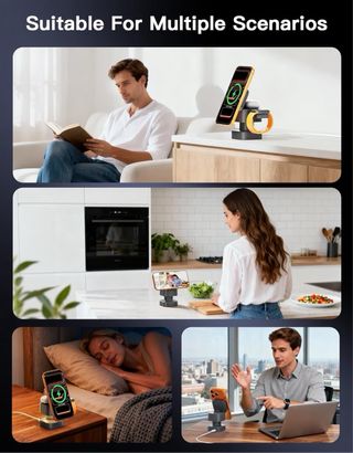 Estación de carga inductiva con MagSafe 3 en 1