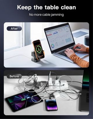 Estación de carga inductiva con MagSafe 3 en 1