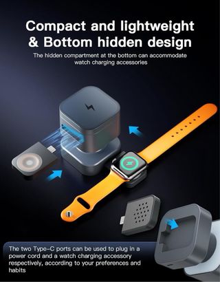 Estación de carga inductiva con MagSafe 3 en 1