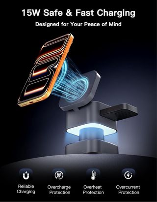 Estación de carga inductiva con MagSafe 3 en 1