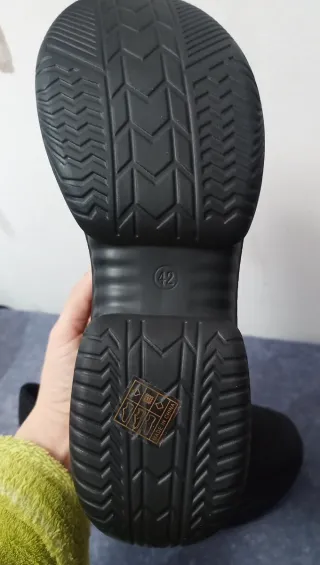 Zapatos de cuña negros con cremallera,nuevos