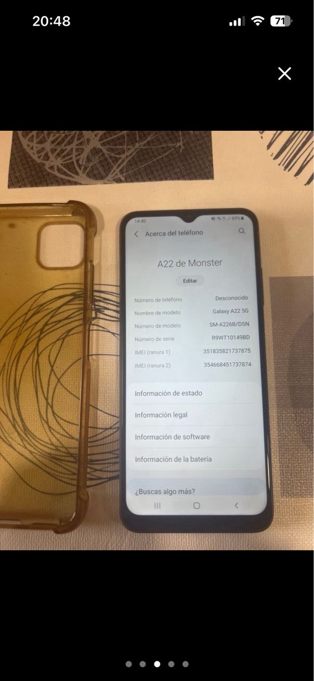 Samsung A22 Negro + Funda Transparente
